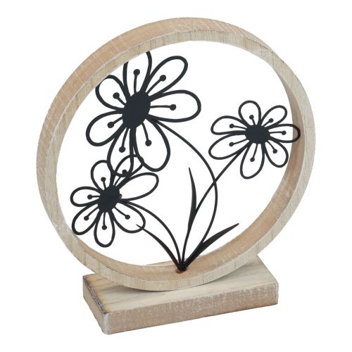Decorazione da tavolo con fiori in metallo, decorazione a molla in metallo legno H19 cm