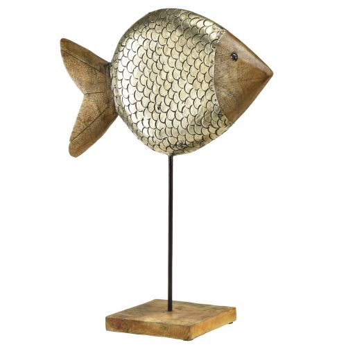 Floristik24 Pesce decorativo in legno metallo ottone marittimo 33x11,5x37cm