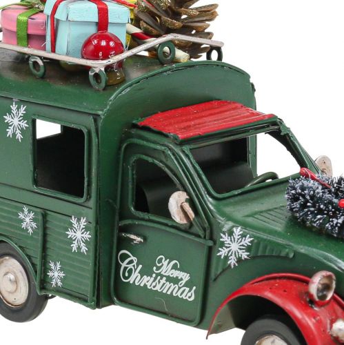 Floristik24 Auto decorazione natalizia Auto natalizia vintage verde L17cm