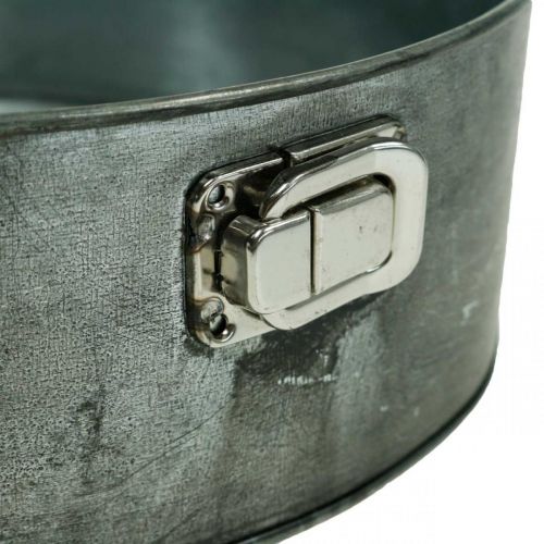 Floristik24 Fioriera, teglia decorativa, teglia a cerniera per piantare, decorazione in metallo Ø24cm H7,5cm