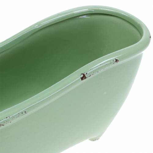 Prodotto Vasca da bagno decorativa in ceramica grigio, verde assortito 22cm x 10cm H10cm set di 3