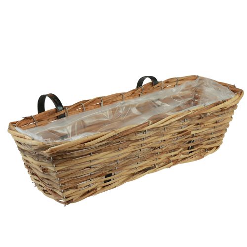 Fioriera da balcone per appendere in rattan naturale L51cm