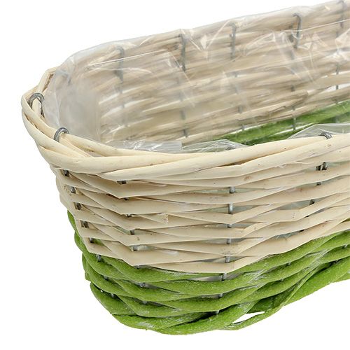 Floristik24 Box da balcone ovale 48x18cm H14cm crema, verde