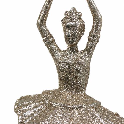 Prodotto Addobbi per albero di natale ballerina champagne glitter 18cm 6pz
