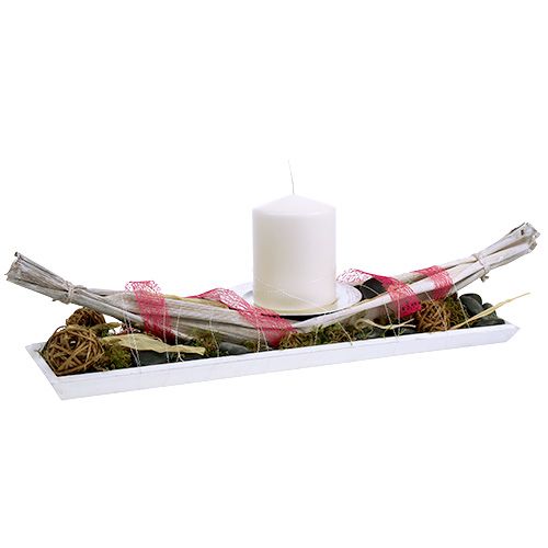 Floristik24 Decoro naturale bianco lavato a foglia di banana 66cm