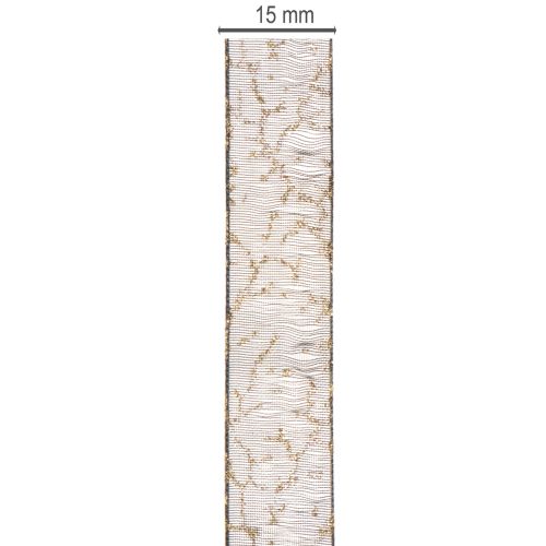 Nastro decorativo, nastro in organza trasparente per decorazioni da tavola, larghezza 15 mm, lunghezza 20 m. | Floristik24.it