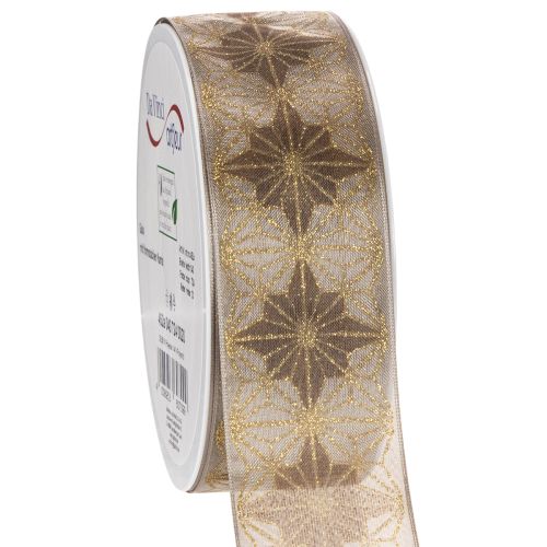 Nastro decorativo con stelle, nastro regalo con bordo dimensionalmente stabile, larghezza 40 mm, lunghezza 20 m