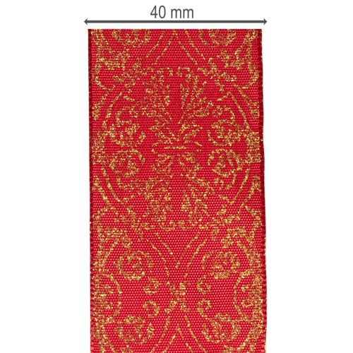 Nastro regalo con motivo festivo per lavori creativi e decorazioni, 40 mm x 15 m | Floristik24.it