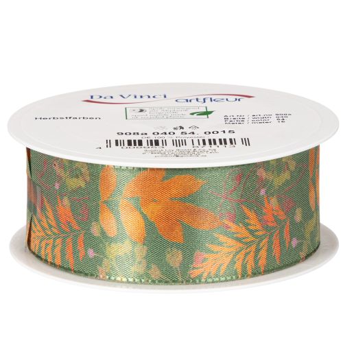Nastro decorativo con motivo a foglie, decorazione autunnale, 40 mm x 15 m | Floristik24.it