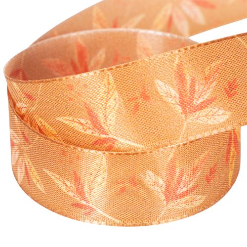 Nastro regalo autunnale con foglie per confezioni creative, 25 mm, 18 m | Floristik24.it