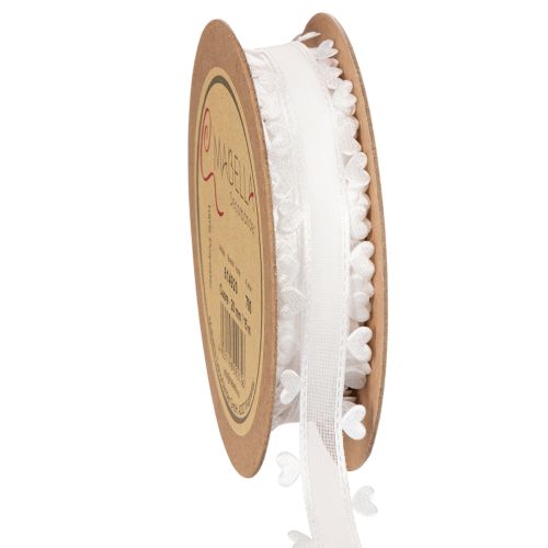 Nastro decorativo bianco con cuoricini per idee creative di bricolage, 20 mm x 15 m acquistare | Floristik24.it