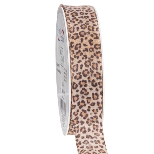 Nastro regalo con stampa animalier leopardata, largo 25 mm e lungo 18 m. acquistare | Floristik24.it