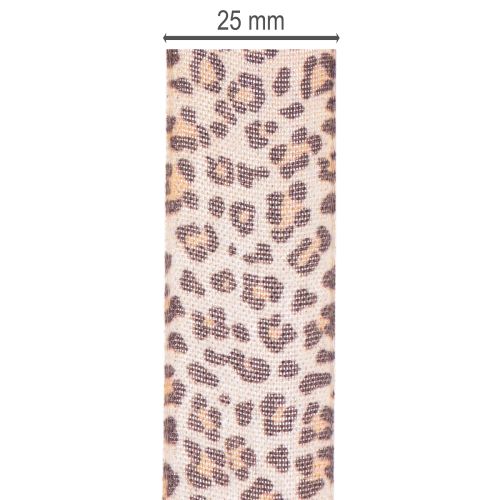 Nastro regalo con stampa animalier leopardata, largo 25 mm e lungo 18 m. | Floristik24.it