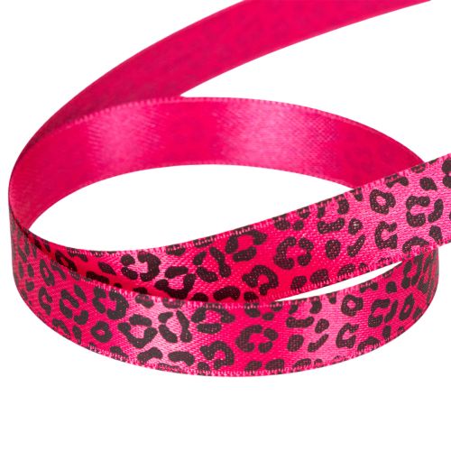 Nastro decorativo con stampa leopardata, rosa, 15 mm x 18 m | Floristik24.it