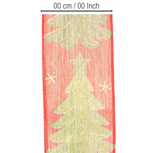 Nastro regalo con albero di Natale e stelle, 40 mm, 15 m | Floristik24.it