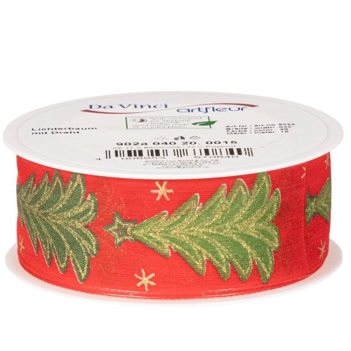 Nastro regalo con albero di Natale e stelle, 40 mm, 15 m | Floristik24.it