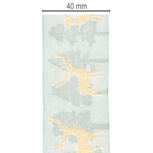Nastro regalo con renne e alberi di Natale, 40 mm x 18 m | Floristik24.it