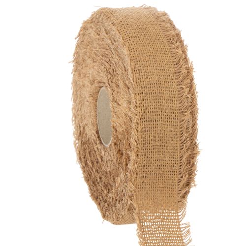 Nastro decorativo in cotone, stile rustico, con frange, 40 mm, 30 m acquistare | Floristik24.it