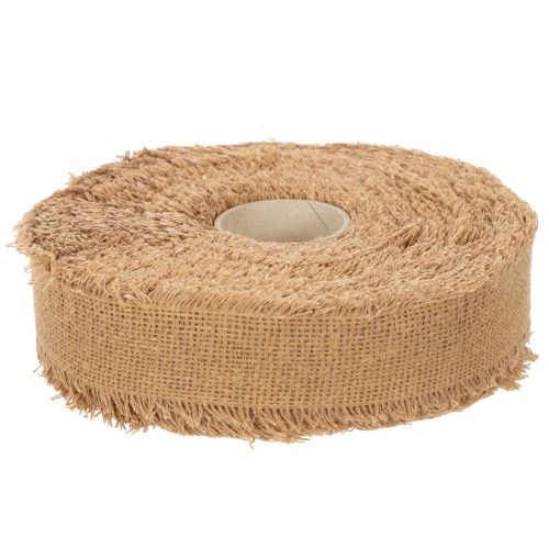 Nastro decorativo in cotone, stile rustico, con frange, 40 mm, 30 m | Floristik24.it
