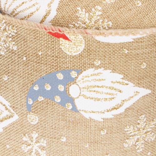 Nastro decorativo con gnomi natalizi su nastro di juta, motivo invernale, 60 mm x 10 m | Floristik24.it