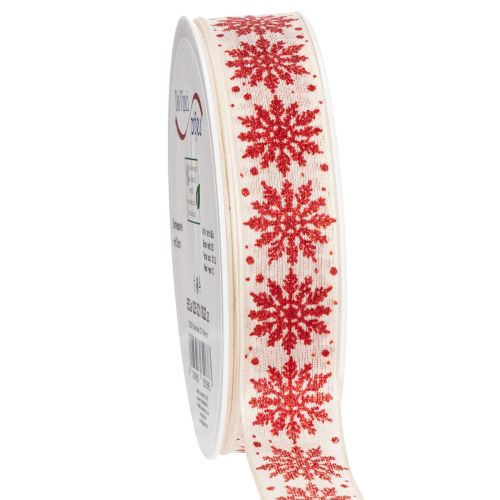 Nastro decorativo con fiocchi di neve, per confezioni regalo, tema invernale, 25 mm x 20 m