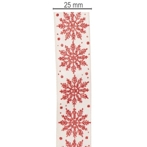 Nastro decorativo con fiocchi di neve, per confezioni regalo, tema invernale, 25 mm x 20 m | Floristik24.it