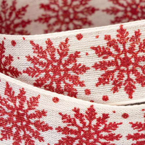 Nastro decorativo con fiocchi di neve, per confezioni regalo, tema invernale, 25 mm x 20 m | Floristik24.it
