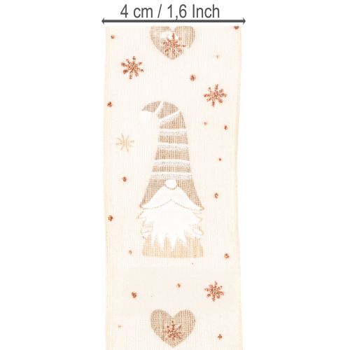 Nastro decorativo con gnomi e cuori per regali e lavori creativi, 40 mm x 15 m | Floristik24.it