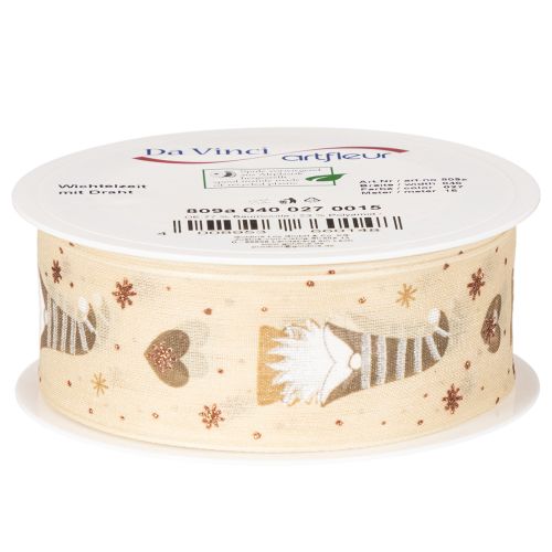 Nastro decorativo con gnomi e cuori per regali e lavori creativi, 40 mm x 15 m | Floristik24.it