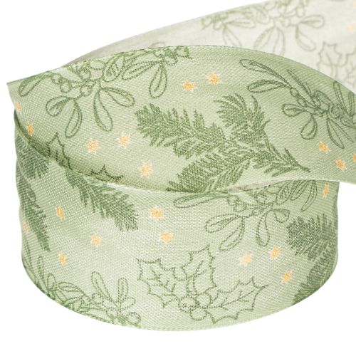 Nastro regalo con agrifoglio e vischio, 40 mm, 15 m | Floristik24.it