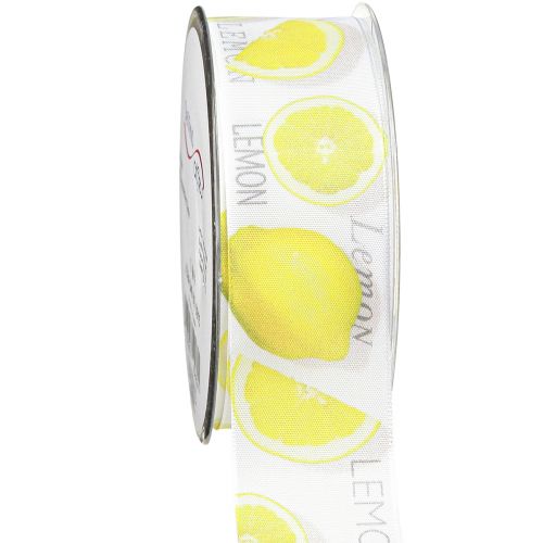 Floristik24 Nastro nastro decorativo limone nastro in tessuto estivo giallo 40mm 15m