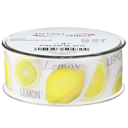 Prodotto Nastro nastro decorativo limone nastro in tessuto estivo giallo 40mm 15m