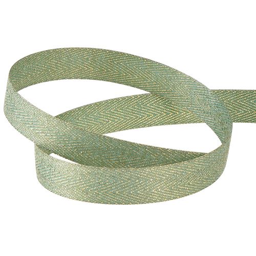 Prodotto Nastro regalo nastro motivo spina di pesce verde oro 15 mm 20 m