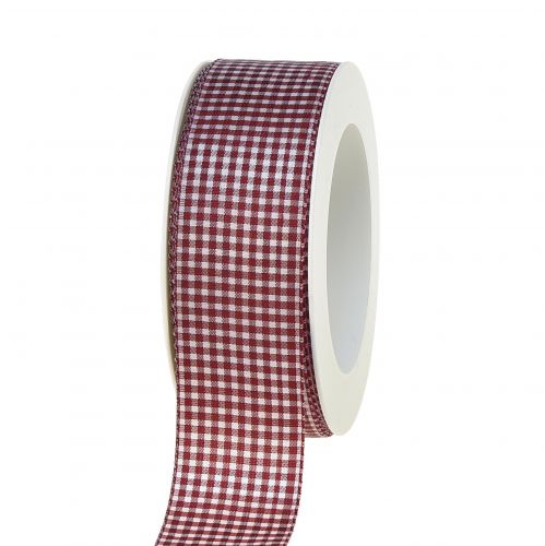 Floristik24 Nastro regalo nastro decorativo a quadretti rosso bianco 40mm 20m