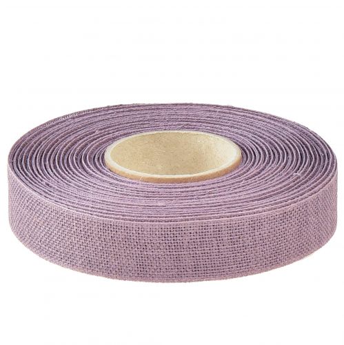 Prodotto Nastro decorativo nastro di lino viola naturale 25mm 20m