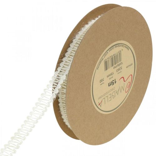 Prodotto Nastro decorativo juta, nastro regalo naturale bianco crema 15mm 15m