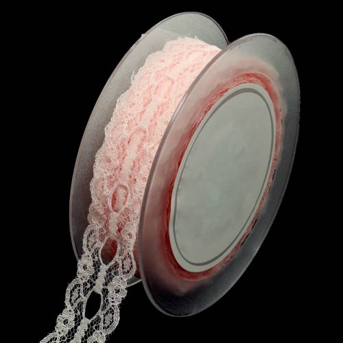 Floristik24 Nastro di pizzo rosa 30mm nastro decorativo pizzo decorazione di nozze 20m