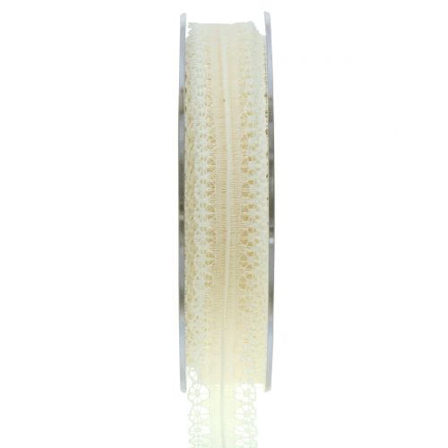 Floristik24 Nastro di pizzo crema vintage 20mm 20m