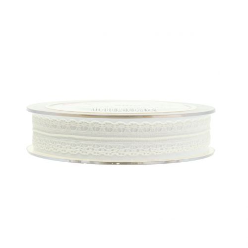 Floristik24 Nastro di pizzo crema vintage 20mm 20m