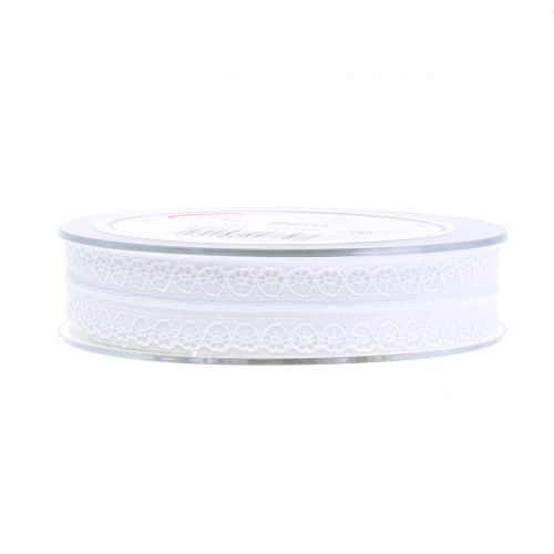 Floristik24 Nastro in pizzo vintage bianco 20mm 20m