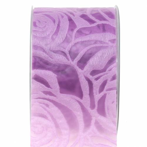 Floristik24 Nastro decorativo rose larghe viola 63mm 20m