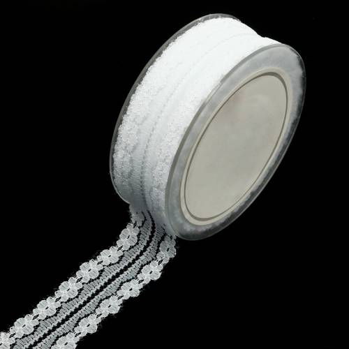 Floristik24 Nastro decorativo in pizzo nastro bianco 20m 3cm