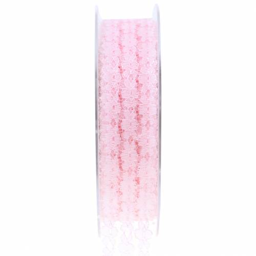 Nastro in pizzo rosa 20mm 20m