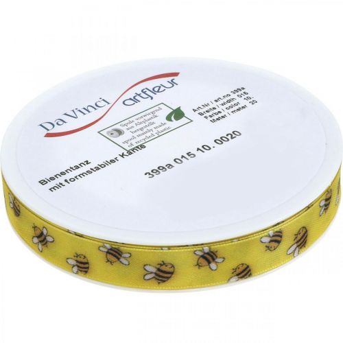 Prodotto Nastro decorativo primavera giallo, nastro con api B15mm L20m