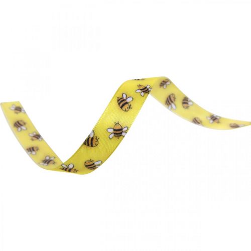 Prodotto Nastro decorativo primavera giallo, nastro con api B15mm L20m