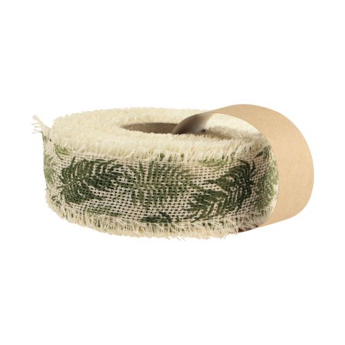 Prodotto Nastro decorativo nastro di cotone foresta pluviale verde 30mm 15m