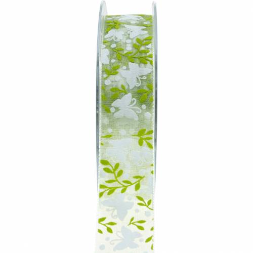 Prodotto Nastro decorativo con farfalle Nastro regalo in organza verde da 25 mm 20 m