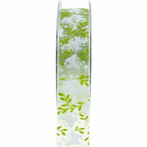 Floristik24 Nastro decorativo con farfalle 25mm nastro di organza verde nastro regalo 20m