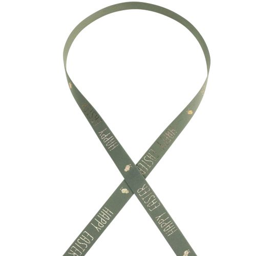 Floristik24 Nastro in velluto Nastro decorativo Buona Pasqua Menta 15mm 5m