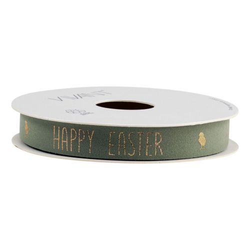 Floristik24 Nastro in velluto Nastro decorativo Buona Pasqua Menta 15mm 5m
